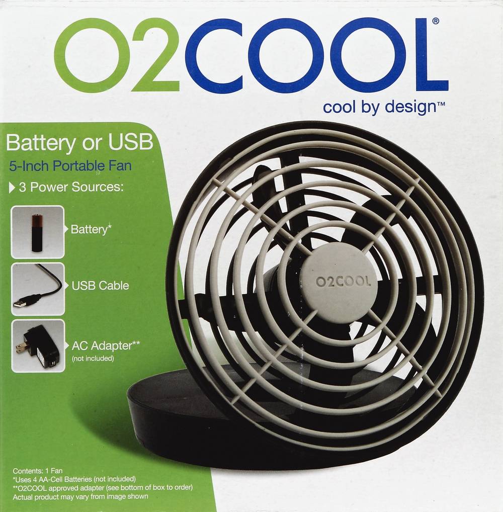 O2COOL 5-Inch Portable Fan