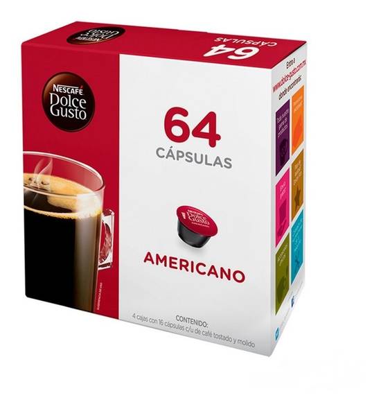Cápsulas de café Nescafé Dolce Gusto americano 16 pzas