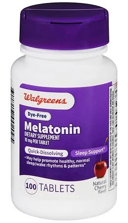 Walgreens Natural Cherry Melatonin 10 mg Quick-Dissolving Sleep Support Supplements