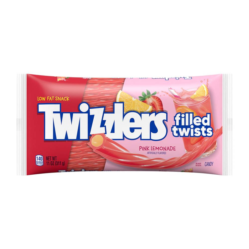 Twizzlers Filled Twists Licorice Style, Candy Bag, Pink Lemonade (11 oz)