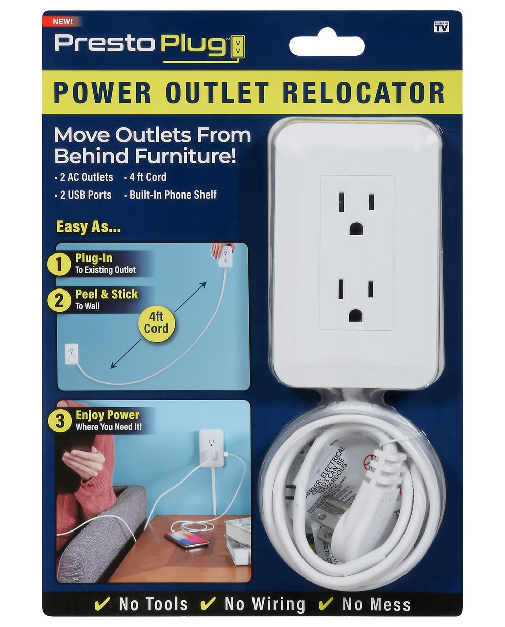 Presto Plug Power Outlet Relocator