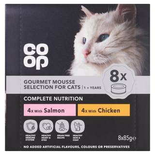 Co-op Gourmet Mousse Selection for Cats 1 + Years 8 x 85g