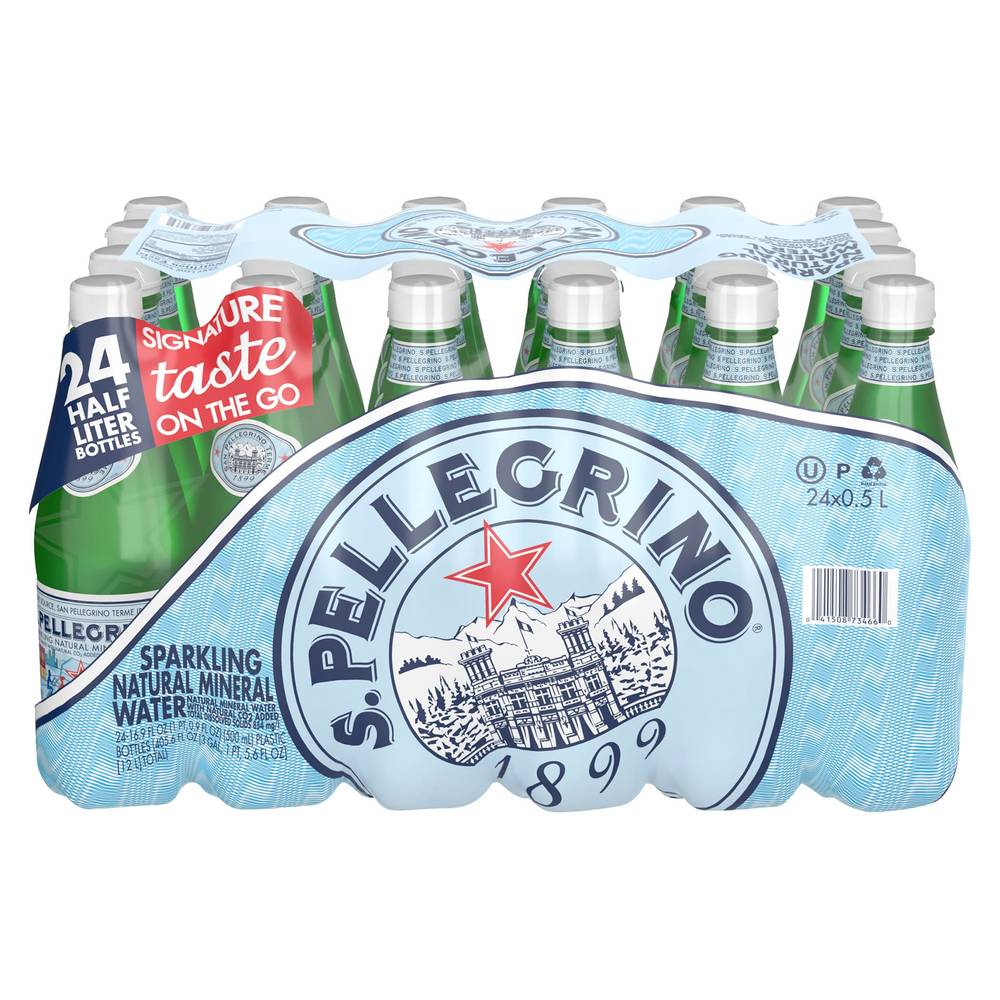 S.Pellegrino Sparkling Natural Mineral Water, 16.9 fl oz, 24-count