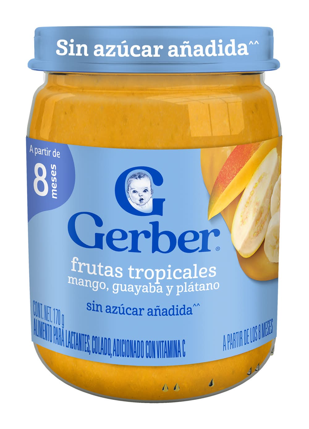 Gerber · Papilla sabor frutas tropicales etapa 3 (170 g)
