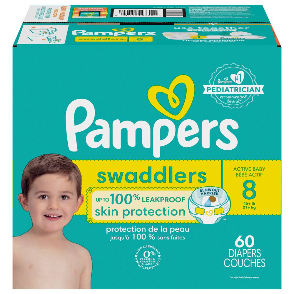 Pampers Swaddlers Active Baby Diapers (60 ct)