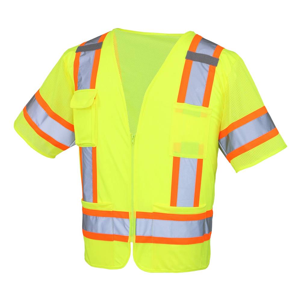 Safety Works Yellow Polyester High Visibility (Ansi Compliant) Enhanced Visibility (Reflective) Safety Vest | SW46302-O