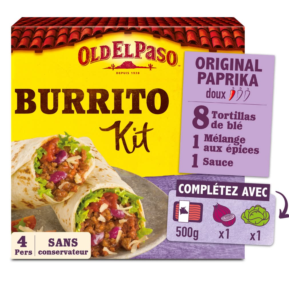 Old El Paso - Kit de burrito, paprika (8)