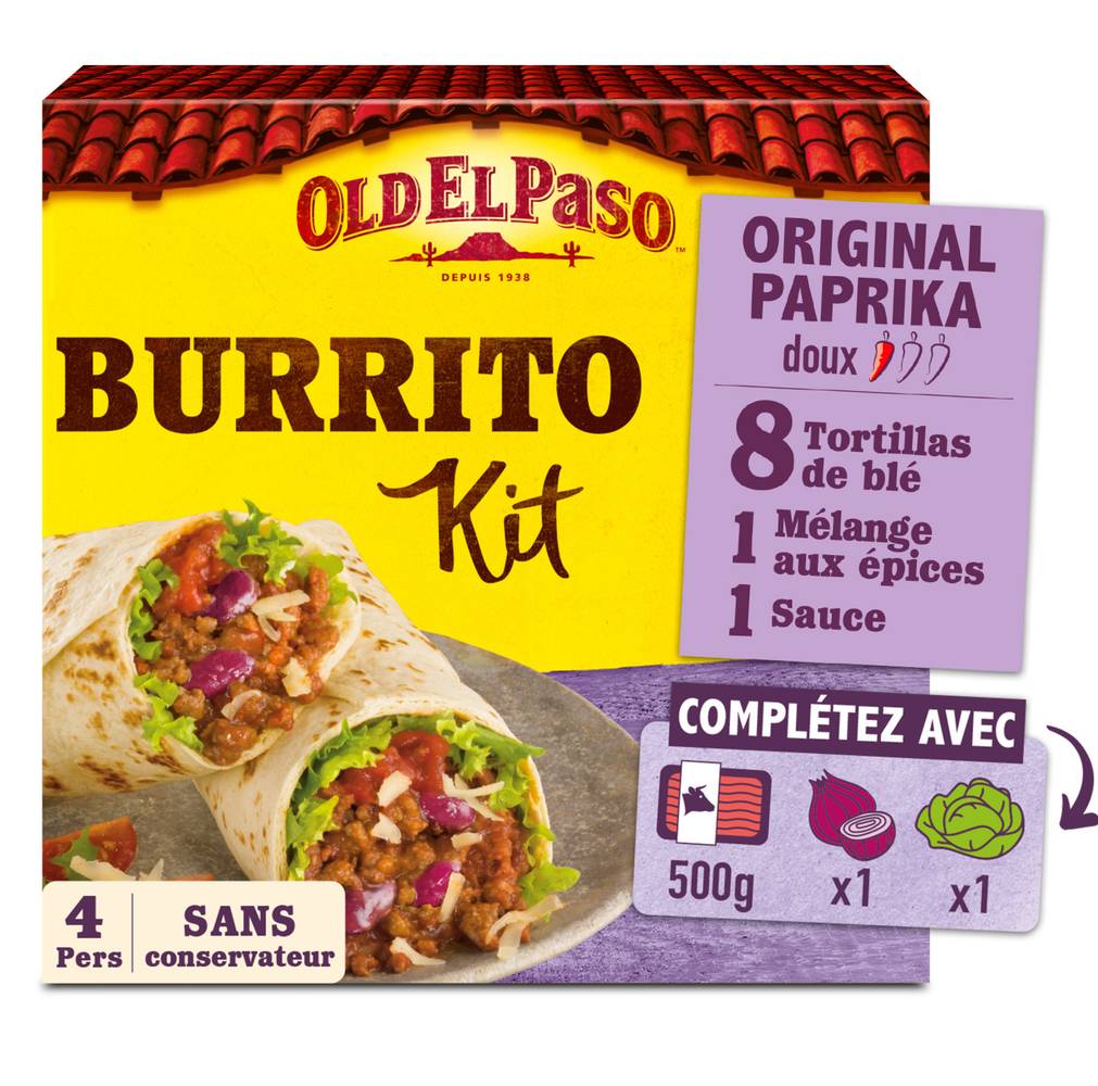 Old El Paso - Kit burritos original paprika (8)