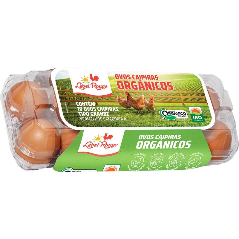 Label rouge ovos vermelhos caipira orgânico (10 un)