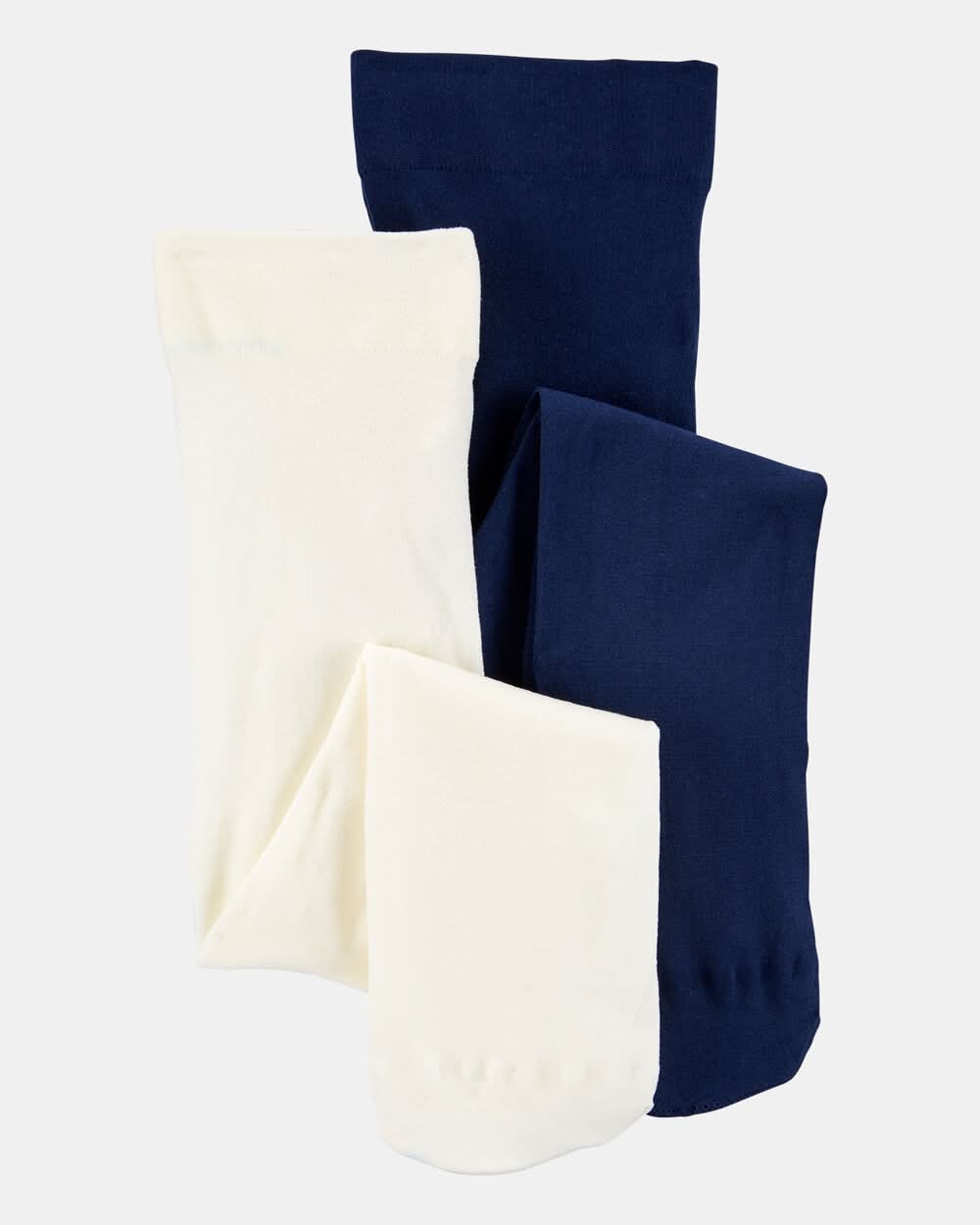 Toddler Girl 2-Pack Tights - Ivory/Navy - 2T-4T