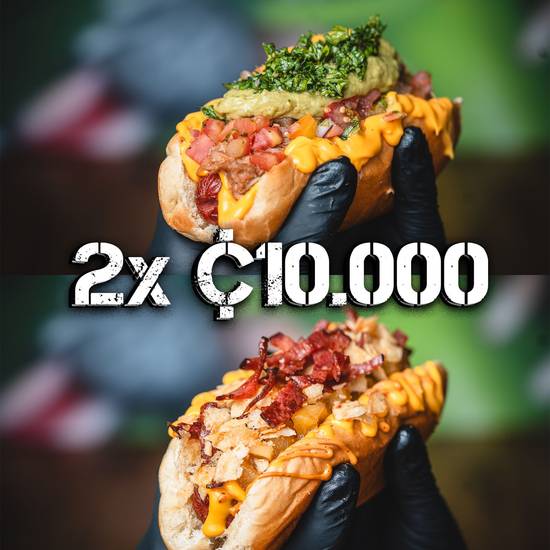 2 Hot Dogs x ₡10,000