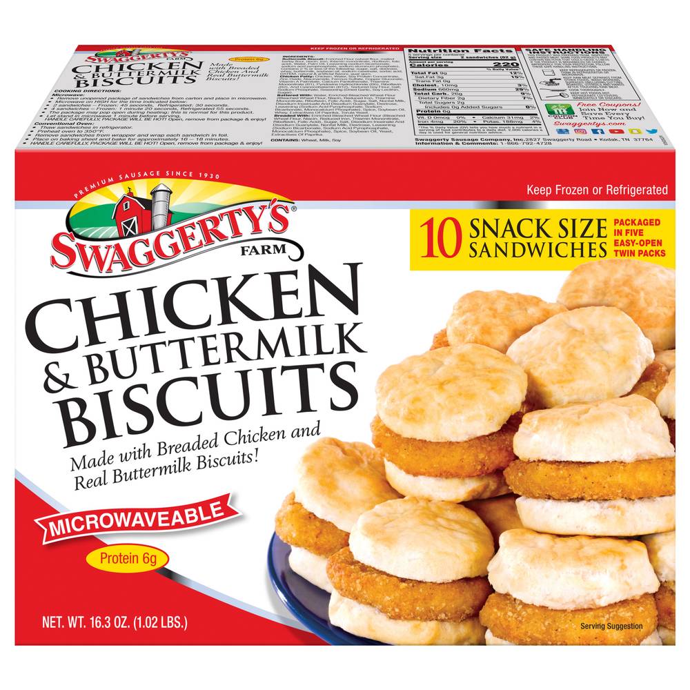 Swaggerty's Farm Chicken & Buttermilk Biscuit (16.3 oz, 10 ct)