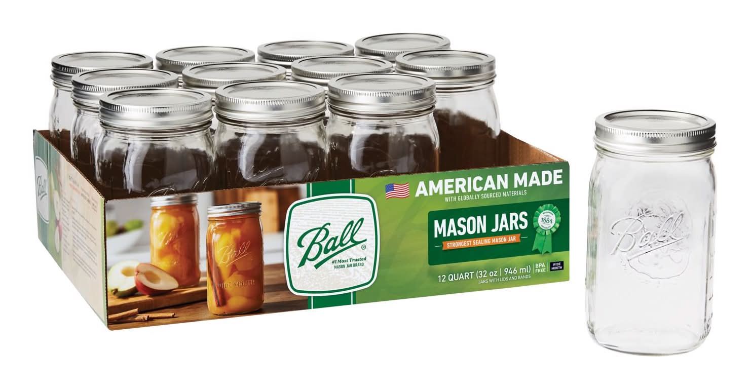 Ball Wide Mouth Mason Jar 32 Oz 12 Pk