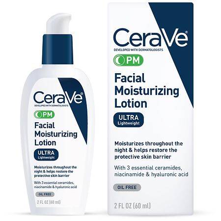 Cerave Pm Lotion, Face Moisturizer For Night Use (2 oz)