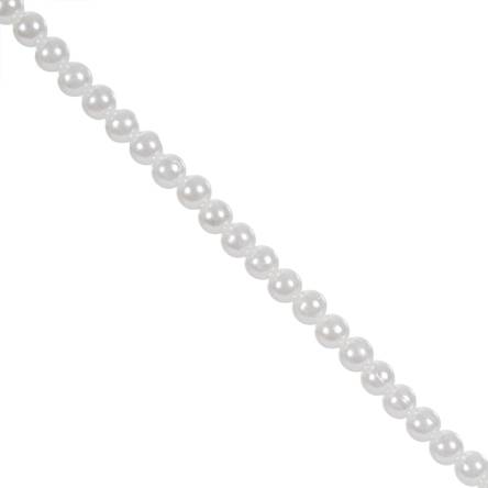 Perla blanca 8mm - blanco a (hilo 1.50m (aprox 200pz))