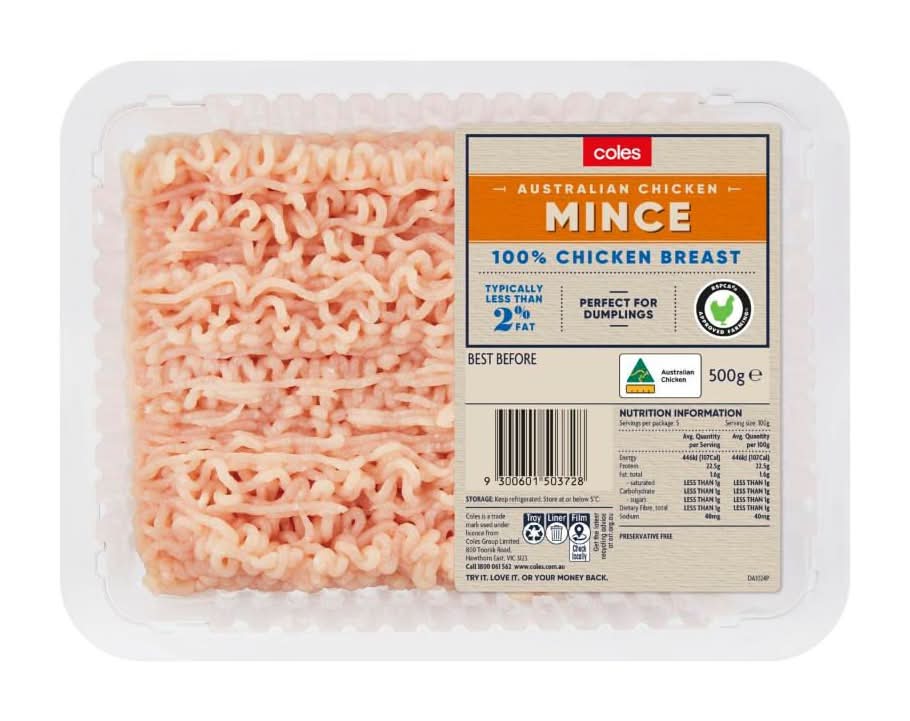 Coles 100% Chicken Breast Mince (500g)