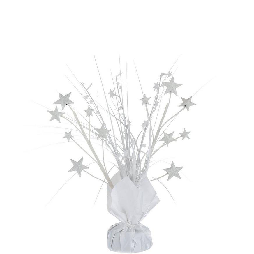 Metallic White Spray Centerpiece, 12in