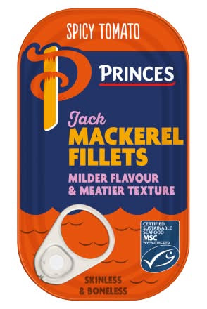 Princes Spicy Tomato, Jack Mackerel Fillets (125g)
