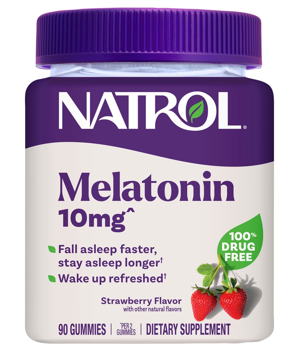 Natrol Melatonin Dietary Supplement Gummies 10 mg, Strawberry (90 ct)