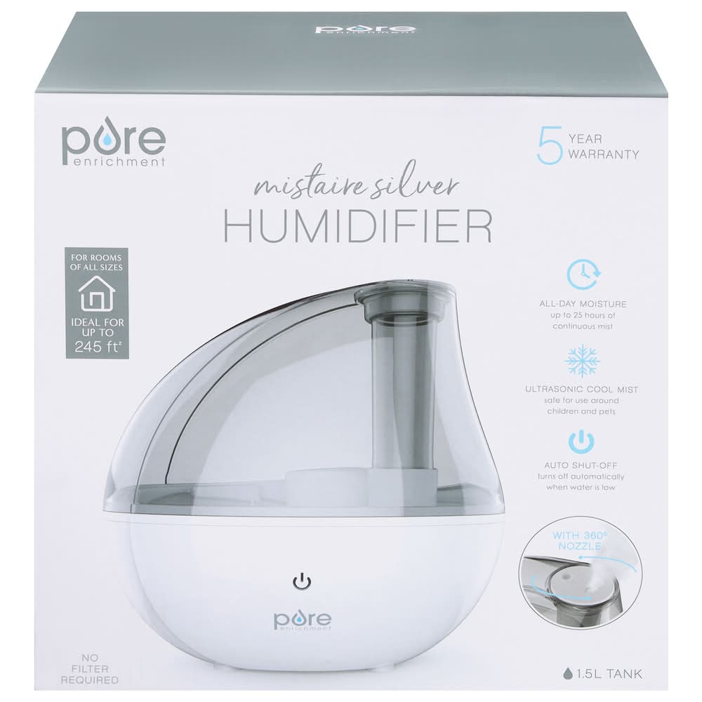 Pure Enrichment Mistaire Humidifier 1.5 L, Silver