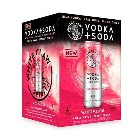 White Claw Spirits Vodka + Soda Watermelon (4 ct, 12 fl oz)