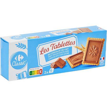 Carrefour Classic' - Biscuits les tablettes (2 pièces) (chocolat au lait)