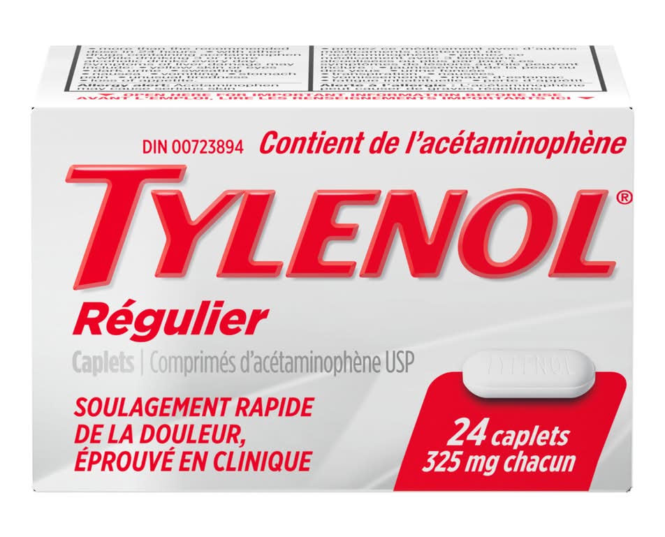 Tylenol comprimés d'acétaminophène à force régulière 325 mg - regular strength acetaminophen tablets 325 mg (24 unités)