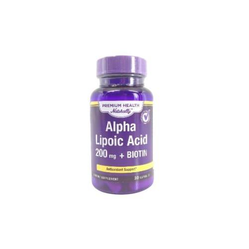 Premium Health Alpha Lipoic Acid 200 mg + Biotin Supplement (1.1 oz)