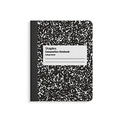Staples College Ruled Composition Notebook (7.5" x 9.75"/white/black)