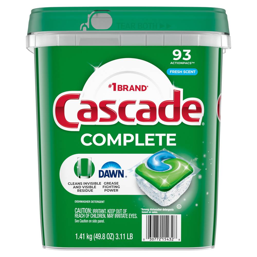 Cascade Complete Dishwasher Detergent ActionPacs (Fresh) (93 ct)