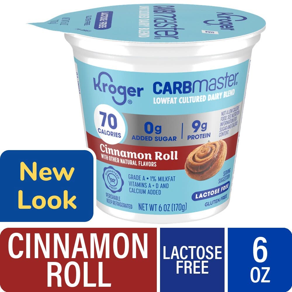 Kroger Carbmaster Lactose Free Lowfat Yogurt, Cinnamon Roll (6 oz)