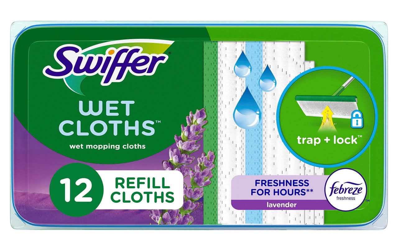 Swiffer Sweep + Mop, Wet Pads Refill, Floor Cleaner, Lavender