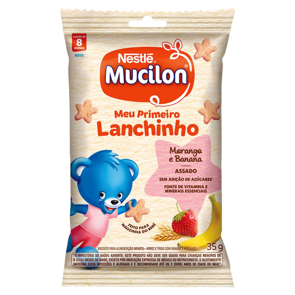 Nestlé snack mucilon meu primeiro lanchinho sabor morango e banana (35 g)