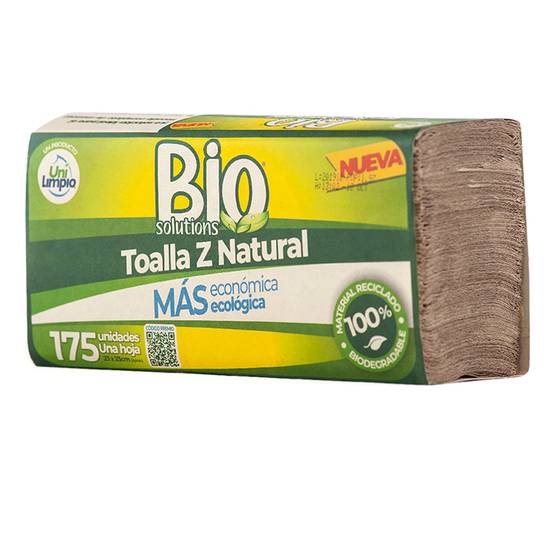 Toalla Z Natural Bio De 175 Unidades 1h Caja