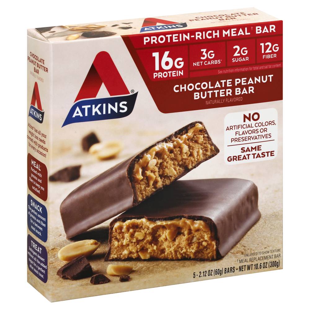 Atkins Chocolate Peanut Butter Meal Bars (10.6 oz)