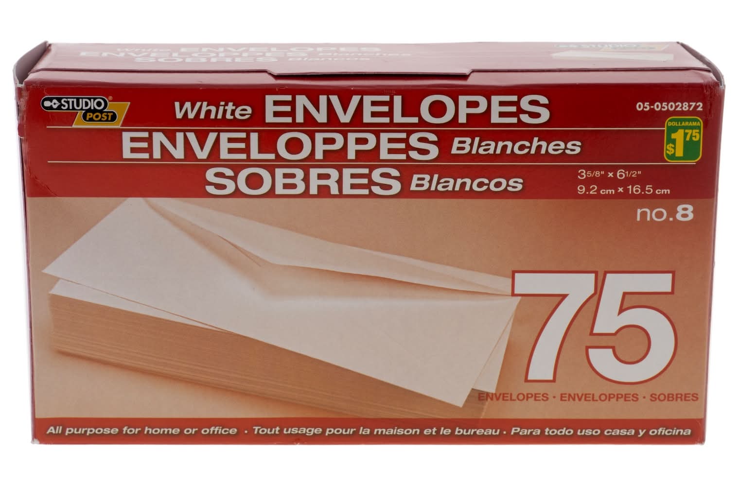 Studio Post White Envelopes, 9.2 cm X 16.5 cm (75 ct)