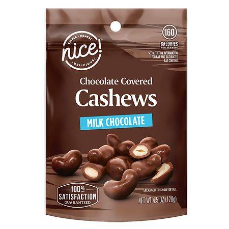 Nice! Delicious Chocolate Covered Cashews Milk Chocolate (4.5 oz)