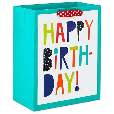 Hallmark Gift Bag, Patterned Letters Happy Birthday Medium