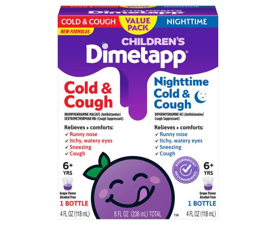 Dimetapp Childrens Cold & Cough Value pack, Grape (4 fl oz)