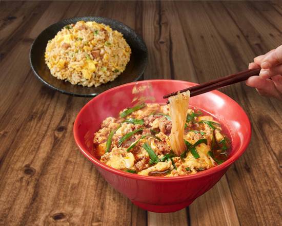 【お得な辛麺＆炒飯セット】辛麺 Spicy Noodles & Fried Rice Set