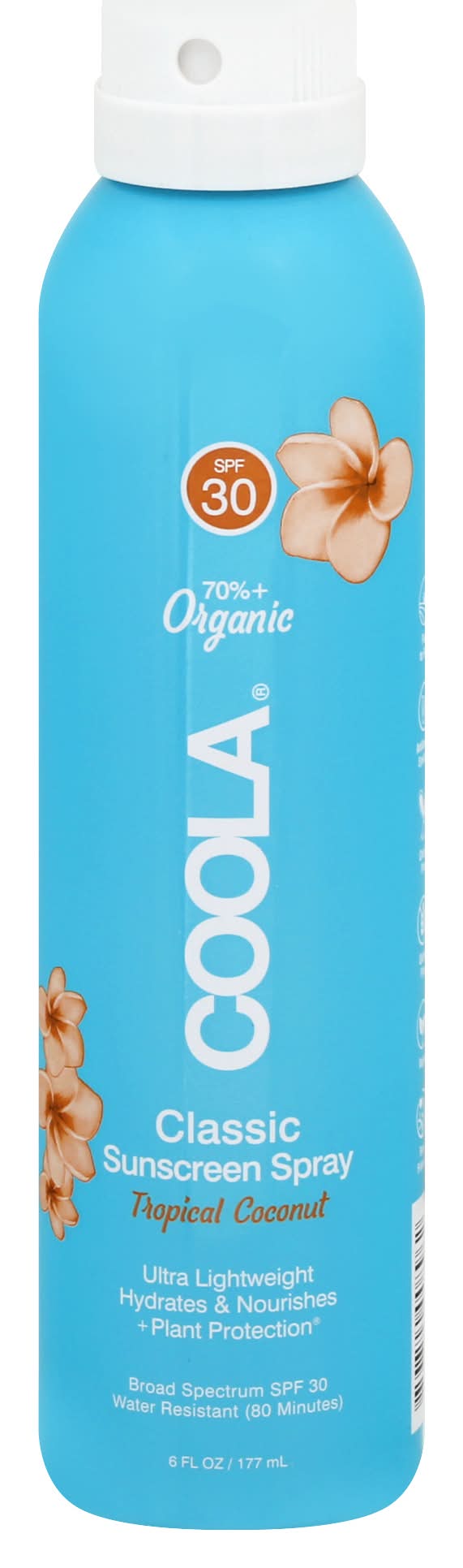 Coola Organic Tropical Coconut Broad Spectrum Spf 30 Sunscreen Spray (6 fl oz)