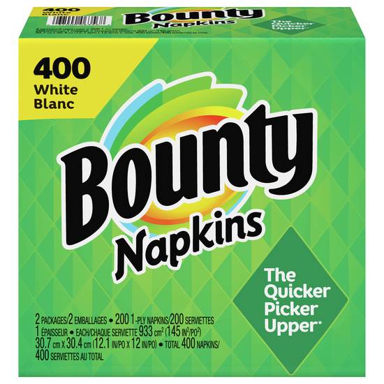 Bounty White 1-ply Napkins (400 ct)