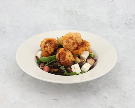 FETA & PICKLED WATERMELON SALAD WITH CAULIFLOWER WINGS* (V)