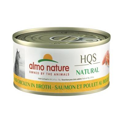 Almo Nature: HQS Natural Cat Salmon & Chicken In Broth Can food, 24 Pack