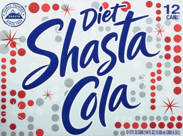 Shasta Diet Cola Soda (12 ct, 12 fl oz)