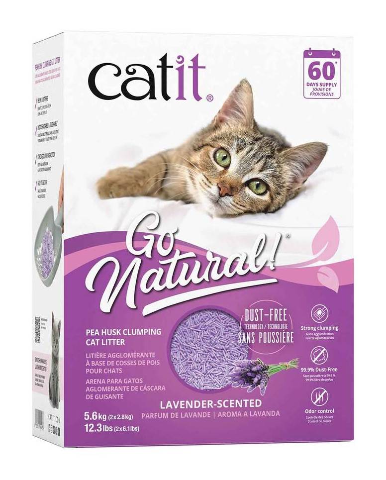 Catit Pea Husk Clumping Cat Litter Lavender-Scented, 12.3 Pounds