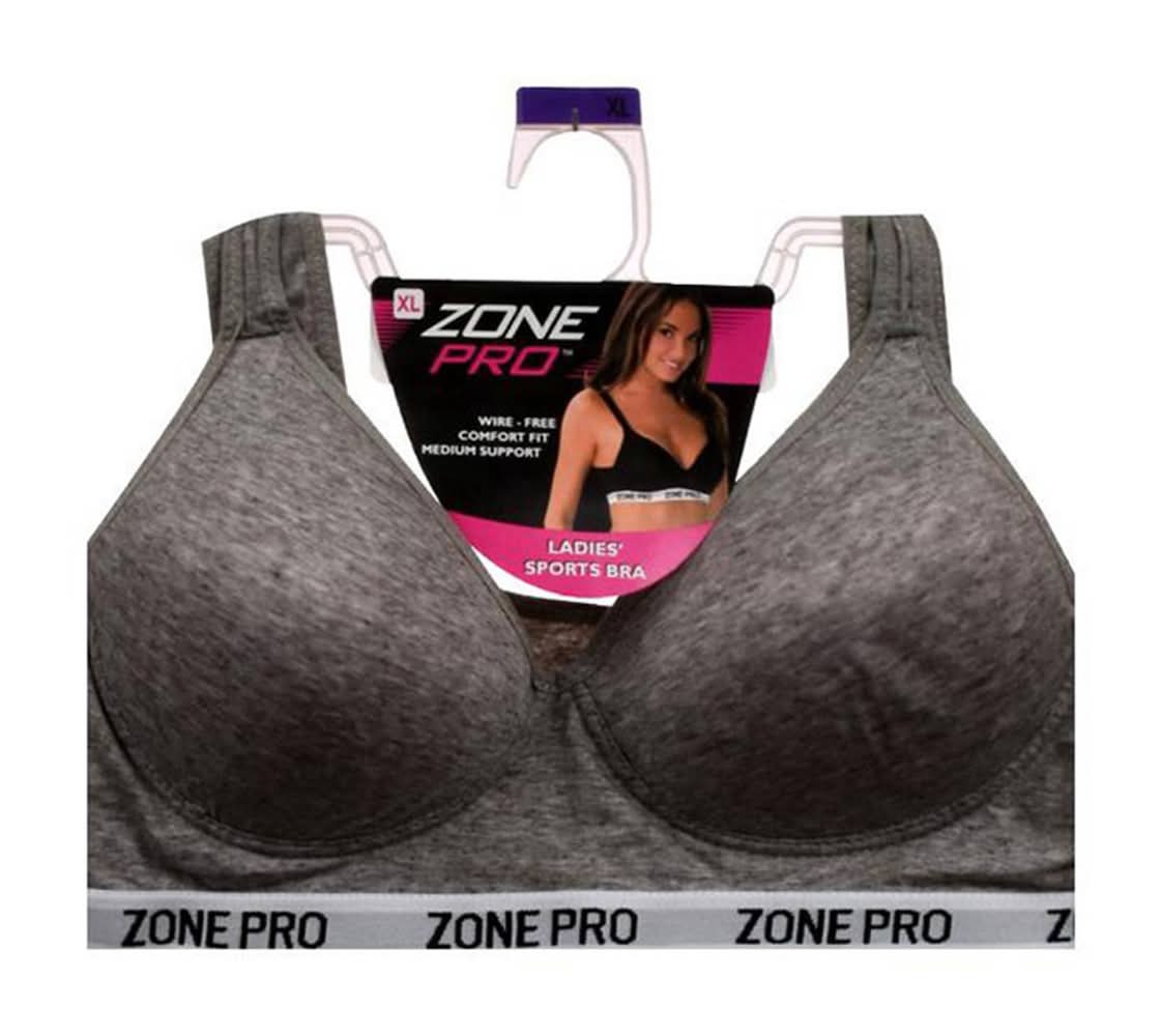Zone Pro Sports Bra - Heather Grey Xl