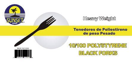 Sunset - Heavy Black Poly Forks - 1000 ct (1 Unit per Case)