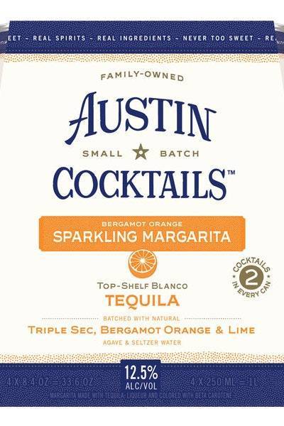 Austin Cocktails Bergamot Orange Sparkling Margarita Canned Cocktail (4x 250ml cans)