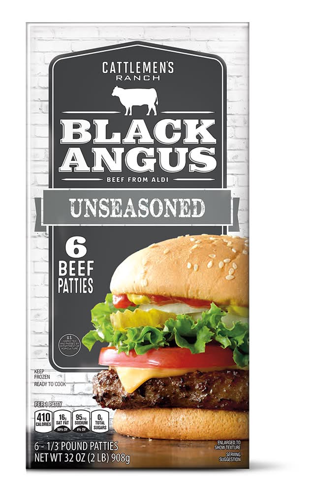 Cattlemen's Ranch Black Angus Beef Burger Patties, Unseasoned (6 x 0.33 lbs)